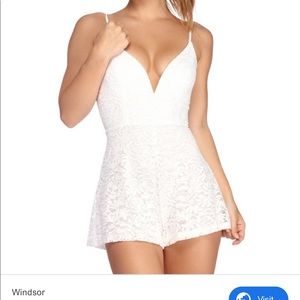 Windsor White Lace Romper
